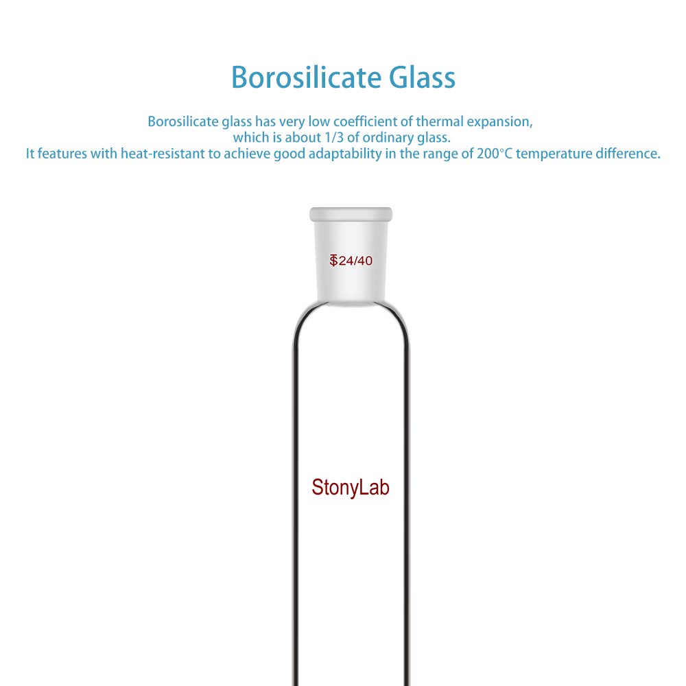 stonylab Chromatographie Säule aus Borosilikatglas, Chromatography Column 24/40 Gelenk Chromatograph