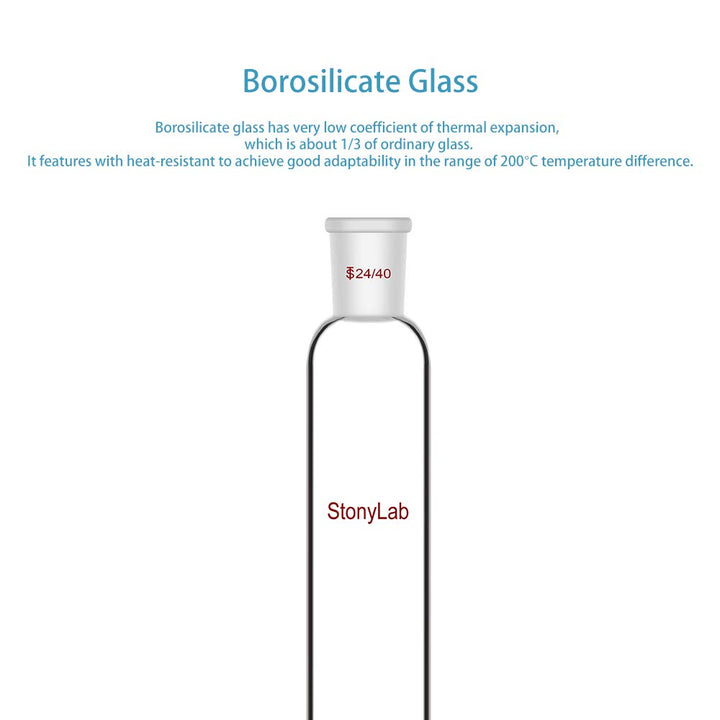 stonylab Chromatographie Säule aus Borosilikatglas, Chromatography Column 24/40 Gelenk Chromatograph