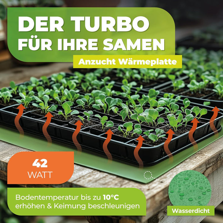 Bio Green Anzucht Wärmeplatte, grün, flexibel, 40 x 65 cm,, 40 x 65 cm