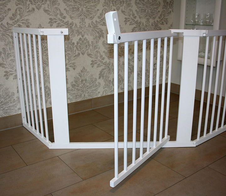 Schutzgitter Absperrgitter Türgitter Treppenschutzgitter V 117 bis 363 cm Weiss (163cm), 163cm