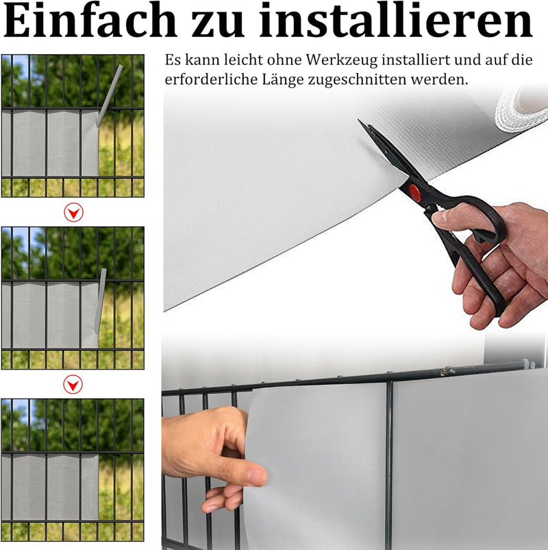 UISEBRT PVC Sichtschutzstreifen für Doppelstabmatten, 35 m x 19 cm Doppelstabmattenzaun, Blickdichte