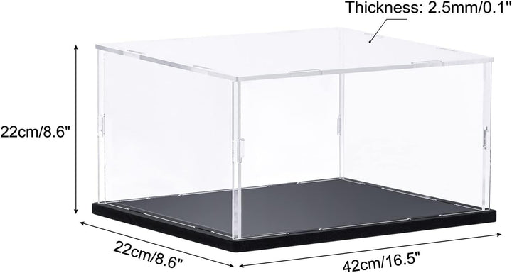 sourcing map Klar Vitrine Acrylbox, Versammeln Durchsichtig Box Staubdicht Schaukasten 40x20x20cm fü