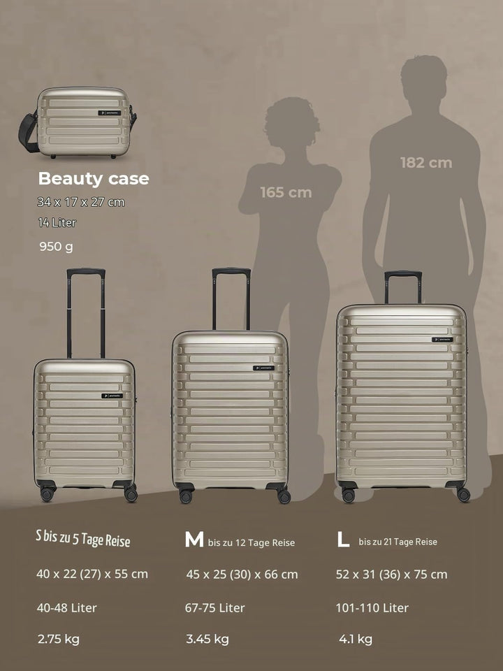 Pactastic Hartschalen Handgepäck Kosmetik-Koffer | Stabiles Beauty-Case mit Aufsteckfunktion | 34 x