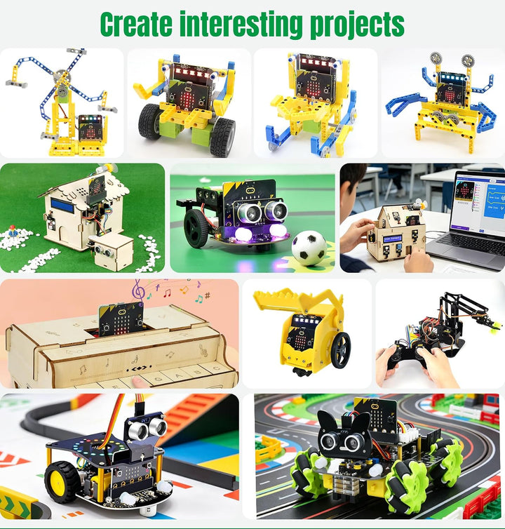 KEYESTUDIO BBC Micro:Bit Go für Micro bit Starter Set mit V2 Microbit Board, Batteriehalter, Micro-U