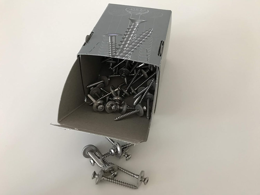 Set aus je 100 Stück Kalotten & Abstandhalter & Spengler-Schrauben TX20 EPDM-Dichtscheiben 4,5x45mm