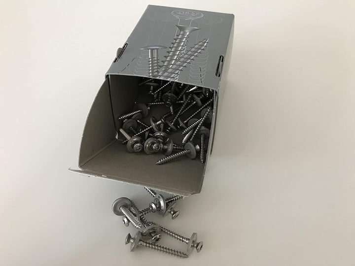 Set aus je 100 Stück Kalotten & Abstandhalter & Spengler-Schrauben TX20 EPDM-Dichtscheiben 4,5x45mm