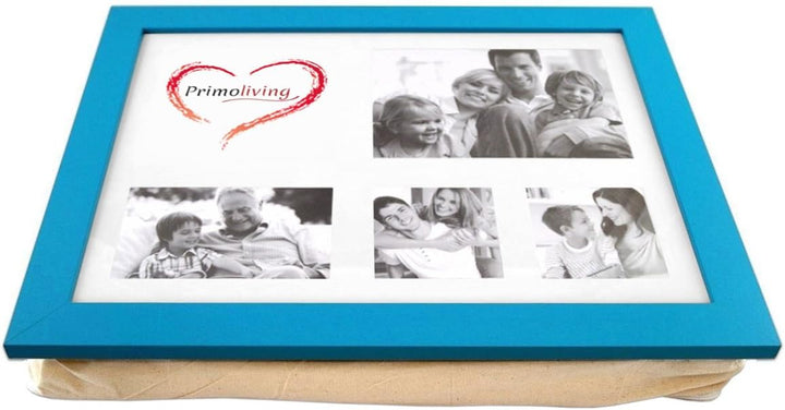 PrimoLiving Knietablett P-455 mit Kissen und Fotorahmen Blau Türkis, Blau