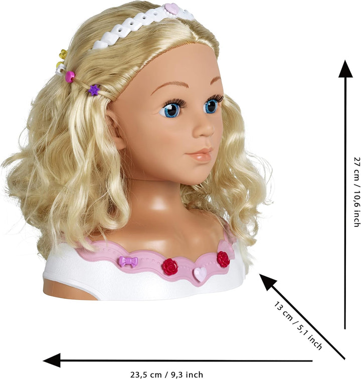 Theo Klein 5242 Schmink- u. Frisierkopf Rose| Mit Haarschmuck und Kosmetik | Spielzeug für Kinder ab