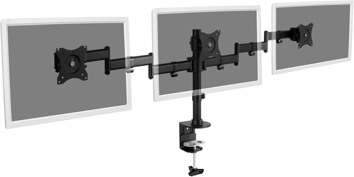 DIGITUS Befestigungskit Spannbefestigung für Tisch 2 Gelenkarme 3 Monitore Schwarz Bildschirmgrösse: