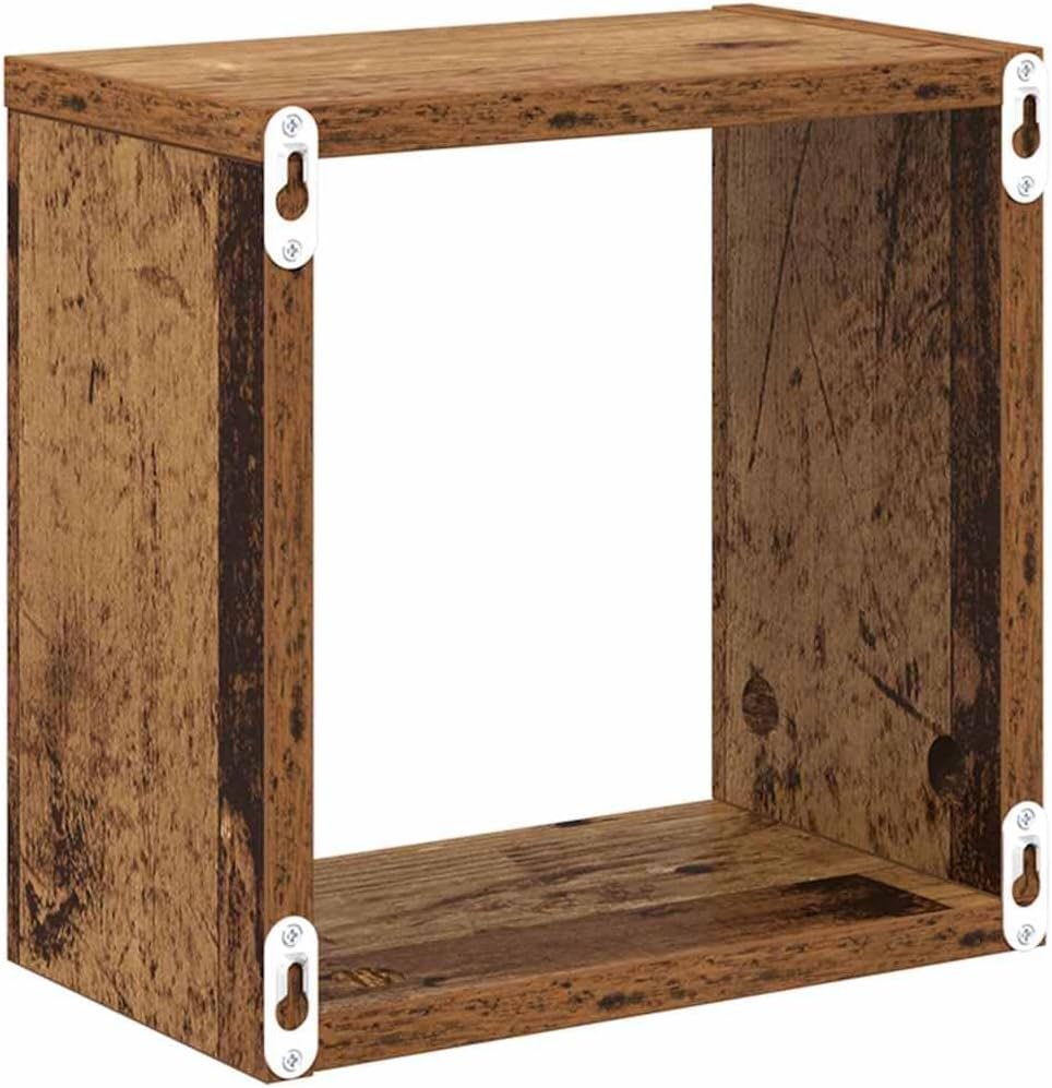 vidaXL Wandregale 2er Set Altholz 26X15X26 cm Massiv Rustikales Design Vielseitig Innenlagerung Wohn
