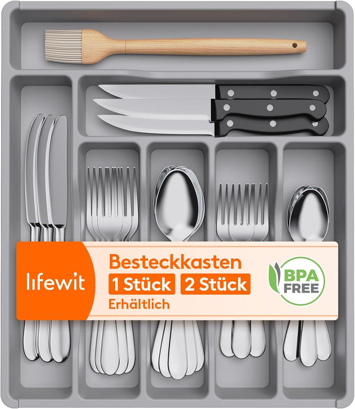 Lifewit Besteckkasten für Schubladen, Besteck Organizer Schublade Organizer Küche Kompakt Besteckein