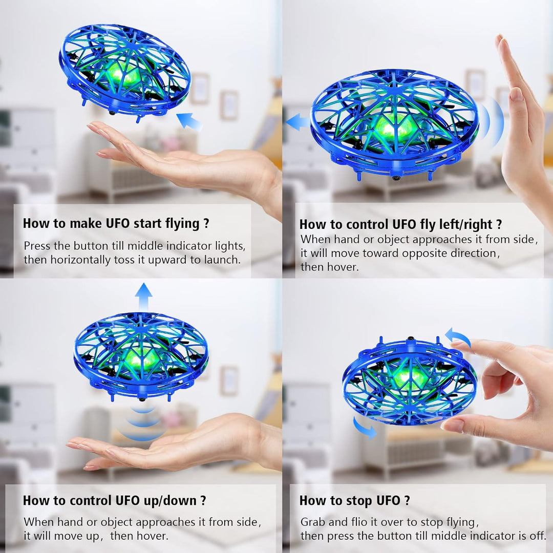 Kizmyee UFO Mini Drohne für kinder Spielzeug Handsensor Quadcopter Infrarot Induktion Fliegendes Ges