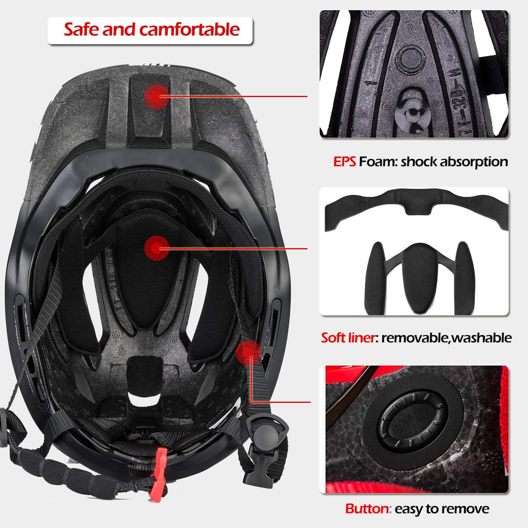 ROCKBROS Kinderhelm Integriert Fahrradhelm Kinder Jugend Fullface Helm mit Abnehmbarem Kinnschutz BM