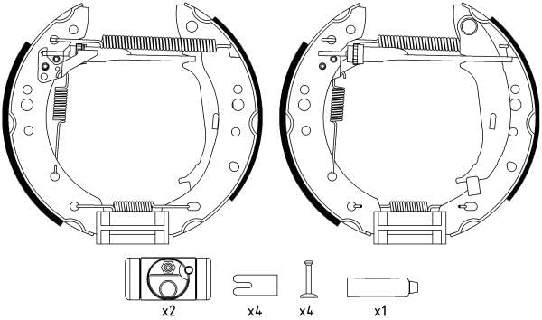 HELLA PAGID 8DB 355 022-931 Bremsbackensatz - R1348 - Bremssystem: Lucas - für u.a. MITSUBISHI / SMA