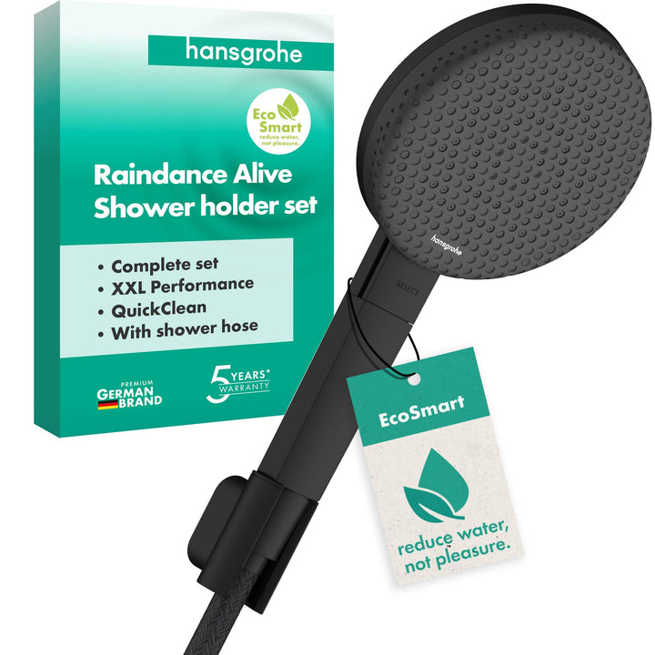hansgrohe Raindance Alive Select S - Duschset mit Duschkopf wassersparend (EcoSmart, 3 Strahlarten i