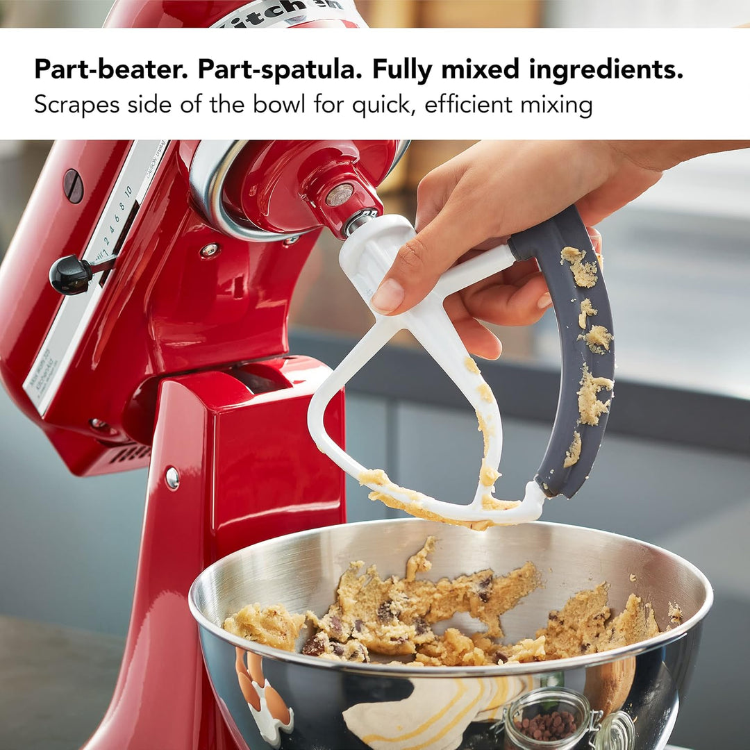 KitchenAid KFE5T Kippkopf Flex Edge Schlägel, Weiss Weiss/Opulenter Garten 4.5/5 Quart, Weiss/Opulen