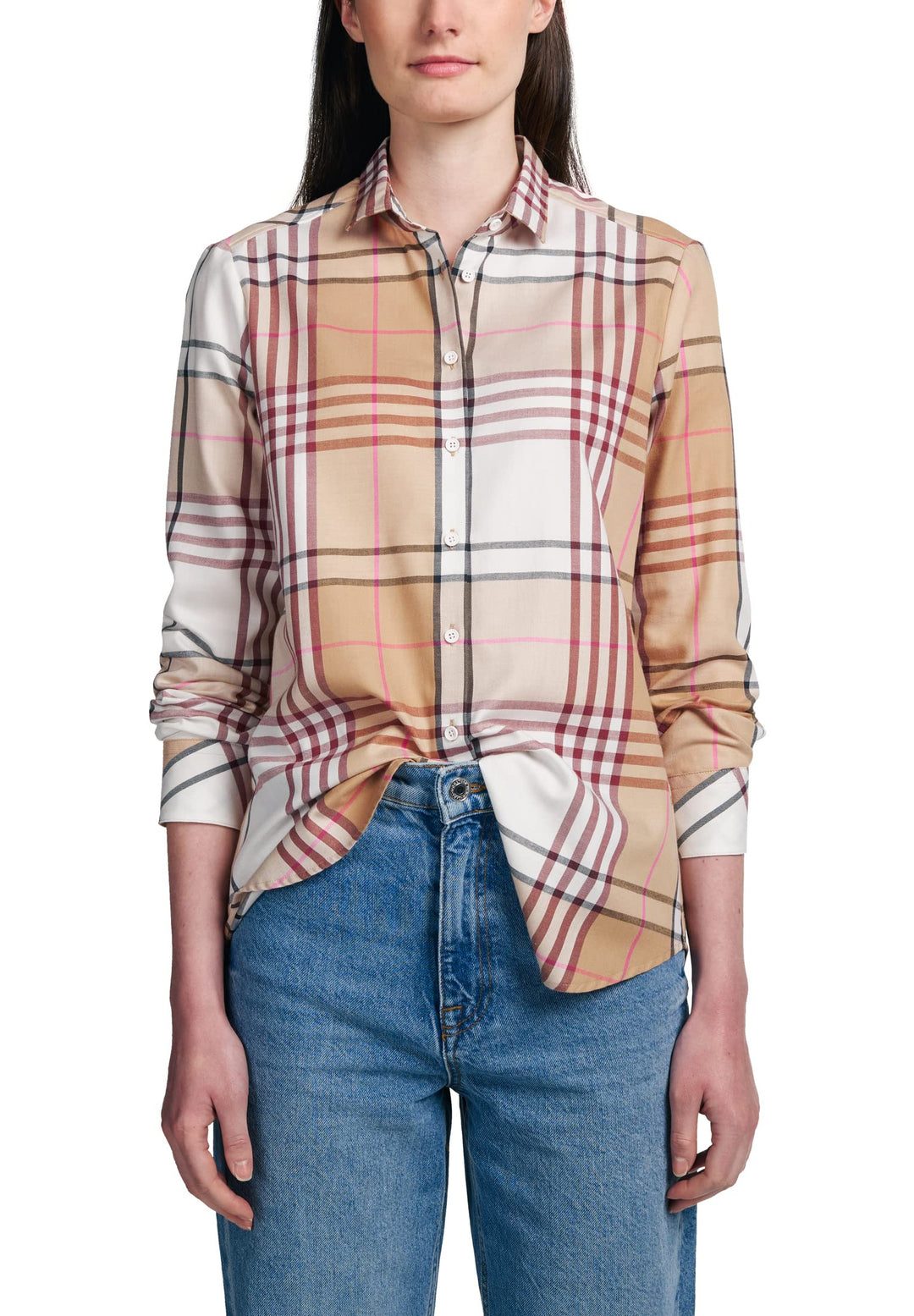 eterna Langarm Bluse Modern Classic kariert