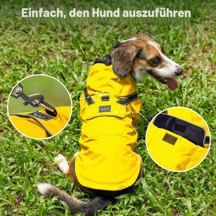 JoyDaog Premium-Hunde-Regenmantel mit Kapuze für extra kleine Hunde, Outdoor-Sport, wasserdichte Hun