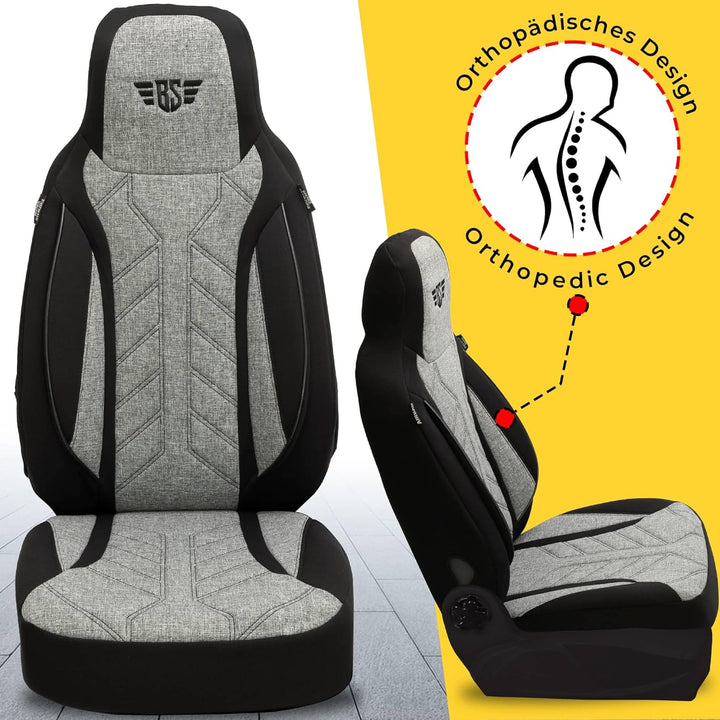 BREMER SITZBEZÜGE Mass Sitzbezüge Schonbezüge für Skoda Fabia Monte Carlo PLKT201 PLKT201 - Schwarz/