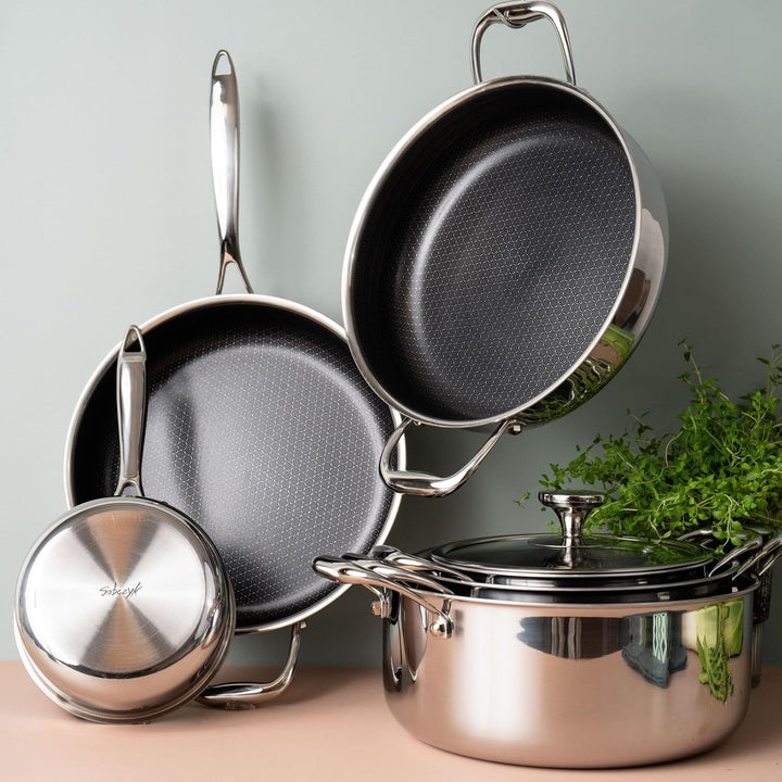 Sobczyk Topf | Hybrid Kochtopf 28 cm | Topfset Induktion | Kochtopf Set Deckel Im Paket Enthalten |