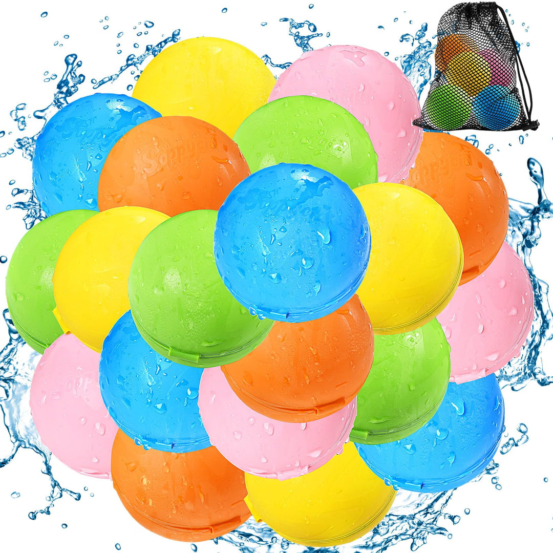 Smasiagon Wasserbomben Wiederverwendbar Selbstschliessend: 20 Stück Wiederbefüllbare Wasserballons -