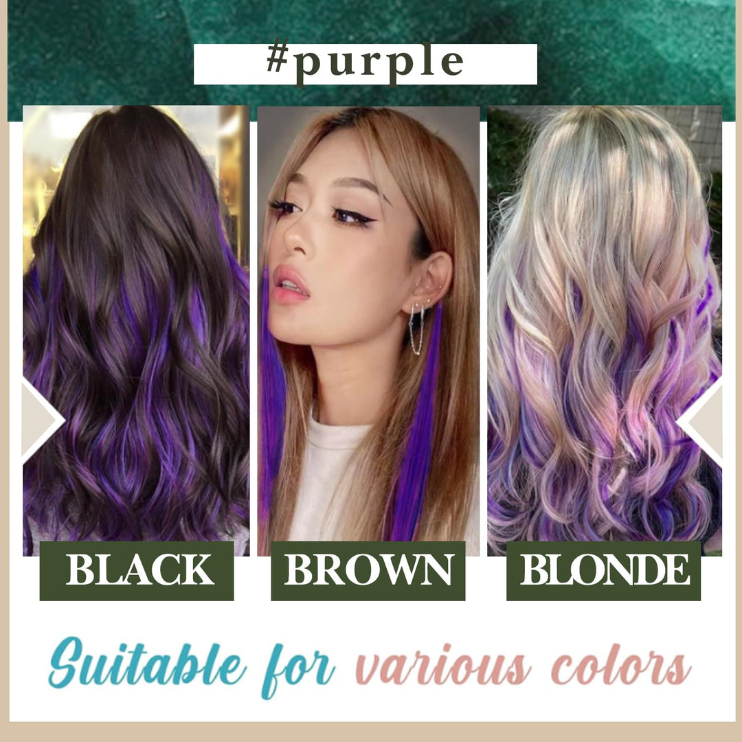 RUNATURE Tape in Extensions Echthaar Lila 35cm Glatt Menschliches Haar Extensions Echthaar Tape 40g