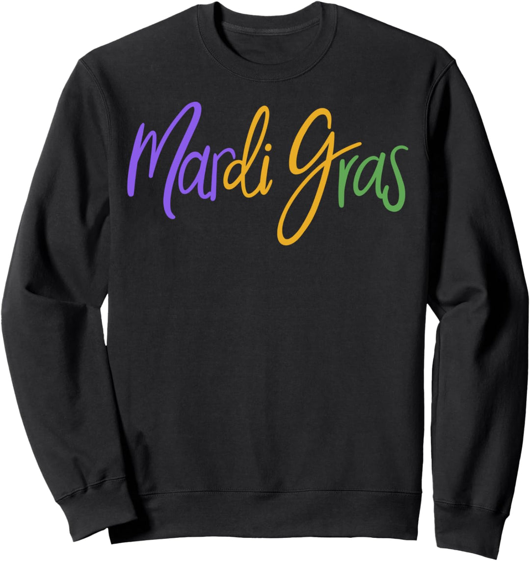 Trendy Tri Color Mardi Gras Script Sweatshirt