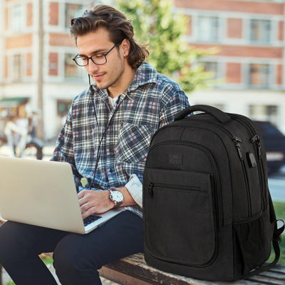 MATEIN Rucksack Herren, Gross Erweiterbarer Laptop Rucksack 15,6 Zoll mit USB Ladeanschluss, Busines