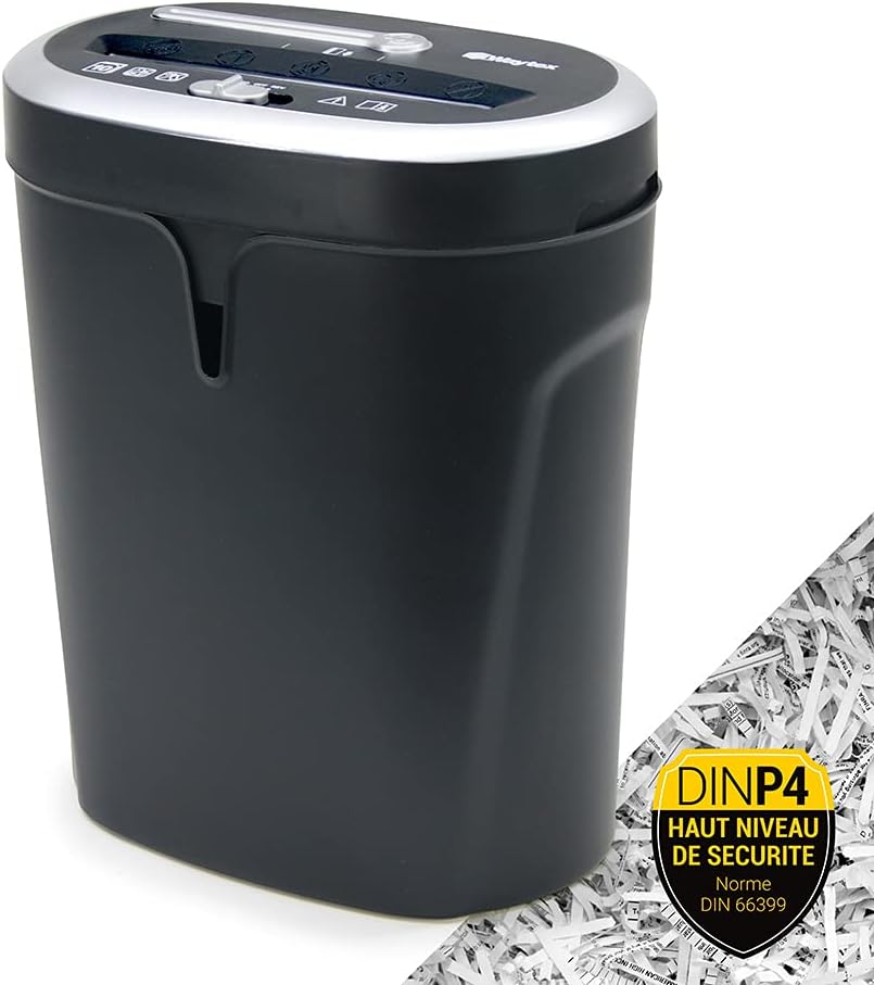 WAYTEX 77320 Aktenvernichter Kreuzschnitt, 10 Blatt, CD und DVD, mit grossem Behälter mit 21 l