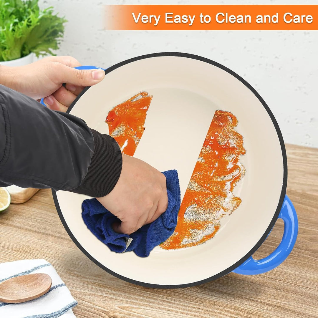Ø28cm Emaille Gusseisen Schmortopf mit Deckel,Dutch Oven für Zuhause, Küche, Gusseisen Bräter für al