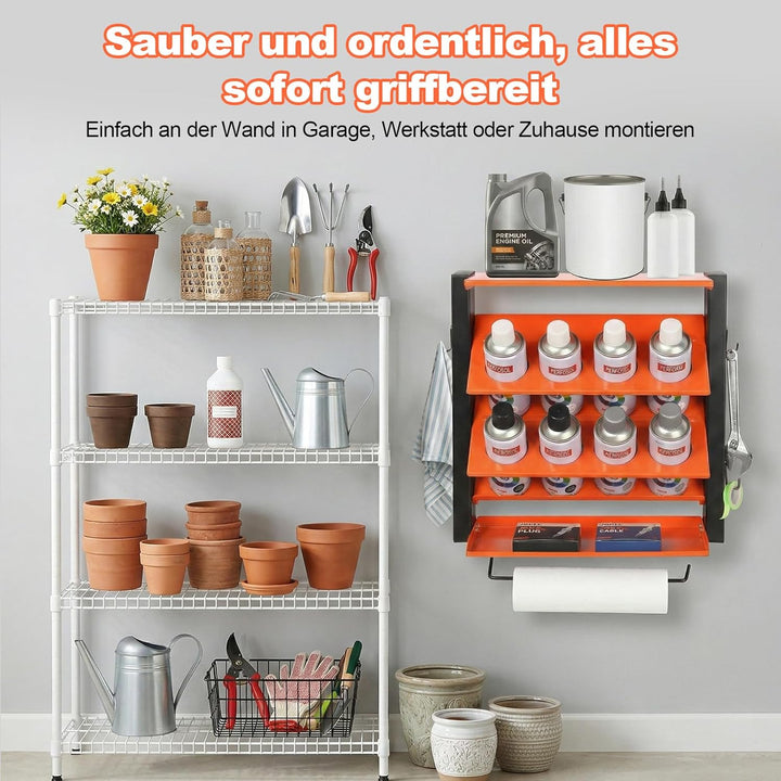 Dosenhalter, Sprühflaschenregal, Sprühdosenhalter mit 2 Etagen, Wandregal Dosenhalter für Farbflasch
