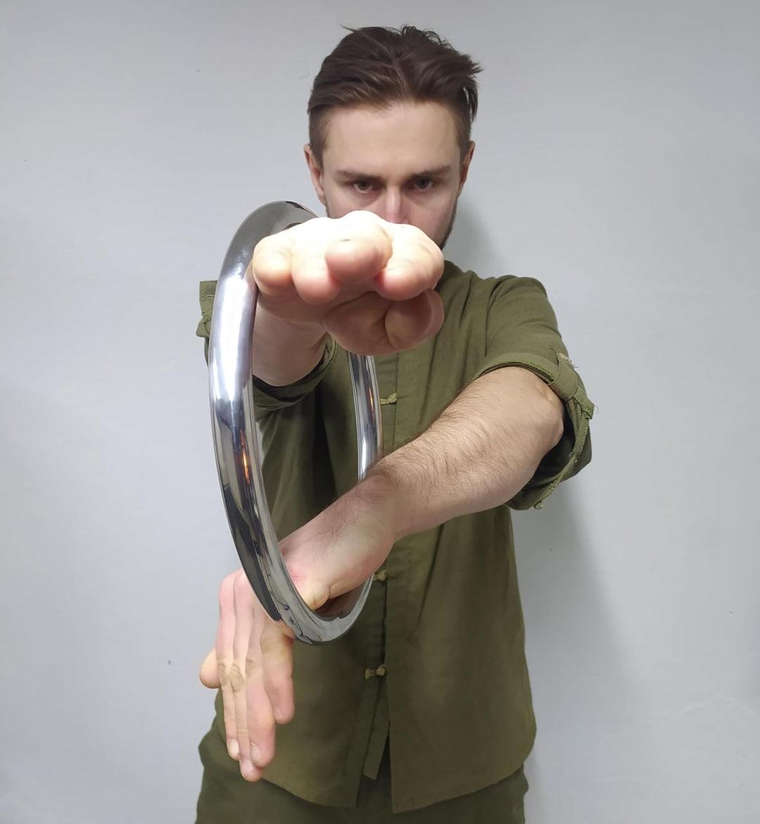 Tsun Siu Lum Edelstahl Ring Wing Chun Kung Fu Silber, Silber
