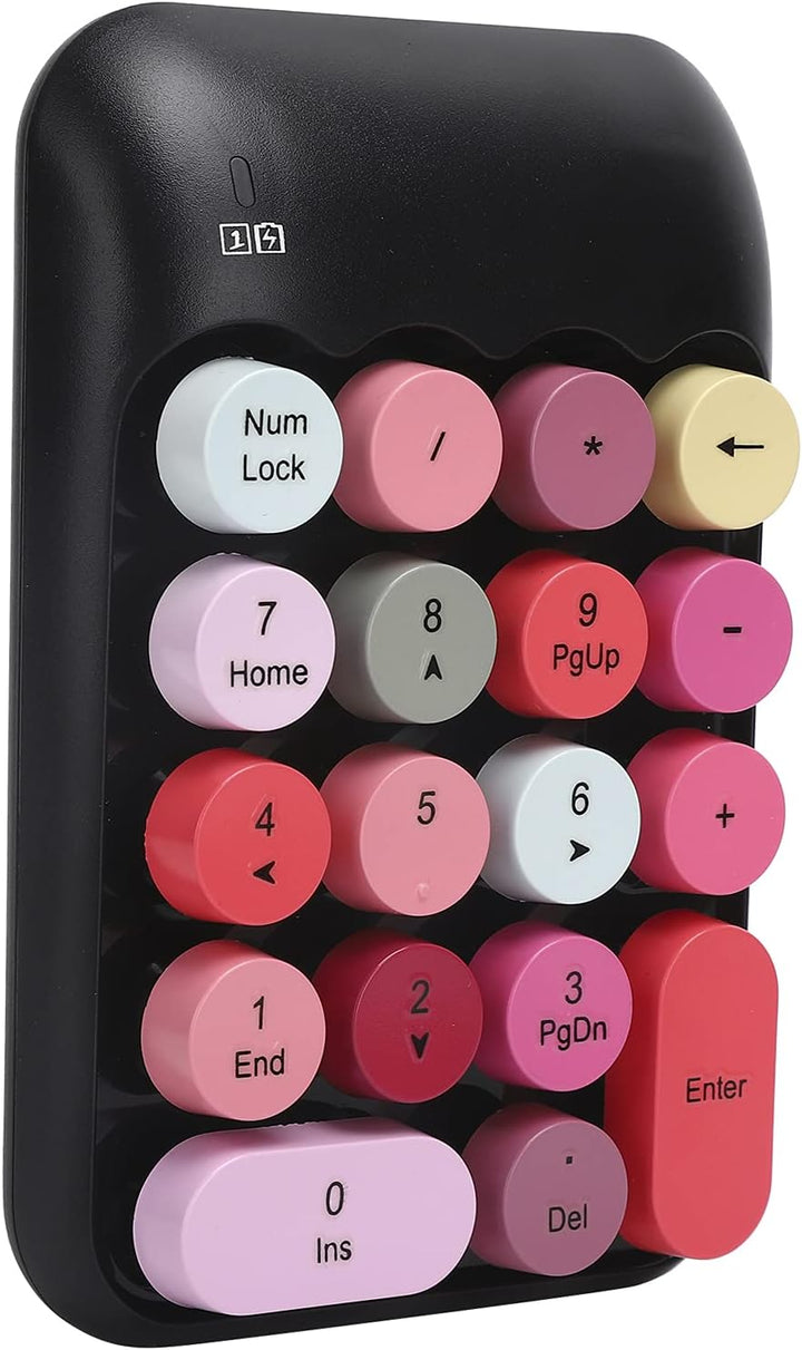 ciciglow Drahtlose Ziffernblöcke, Ziffernblock Ziffernblock 18 Tasten mit Vintage Round Keycap Tragb