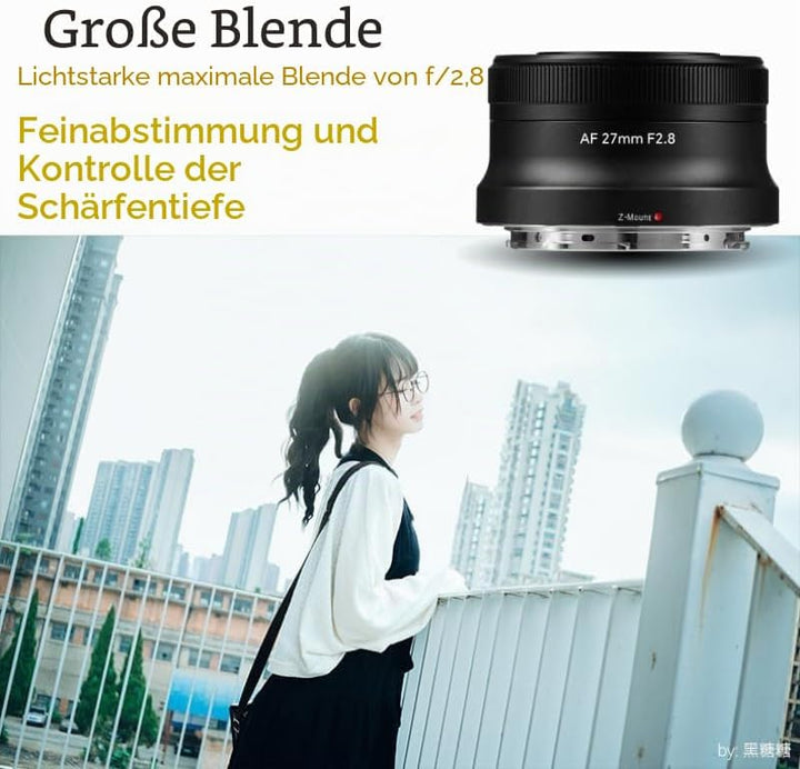 7artisans AF 27 mm F2.8 Autofokus-Objektiv, Weitwinkel-APS-C faszinierendes Autofokus-Kameraobjektiv