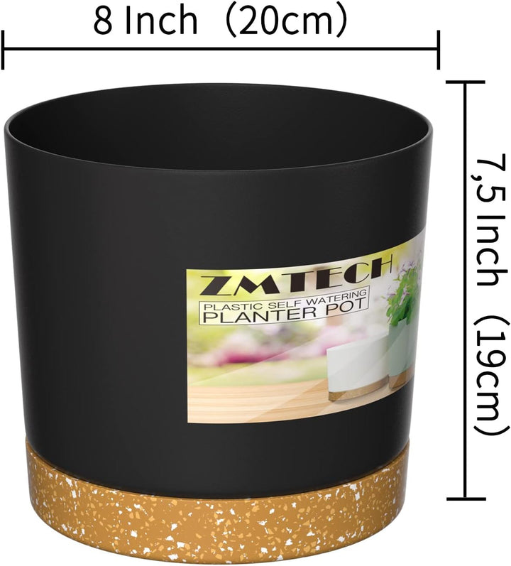 ZMTECH Blumentopf 20 cm Durchmesser übertöpfe für zimmerpflanzen, Kunststoff blumentöpfe mit Unterse