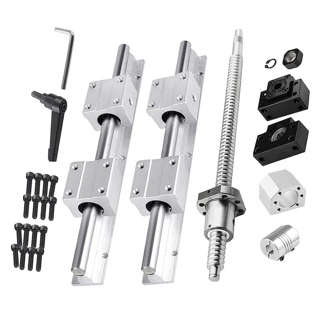 CNCMANS Kugelumlaufspindel SFU1204-400mm BK10 BF10 Kit mit 2 Stück SBR12-400mm Linearschiene mit 4 S