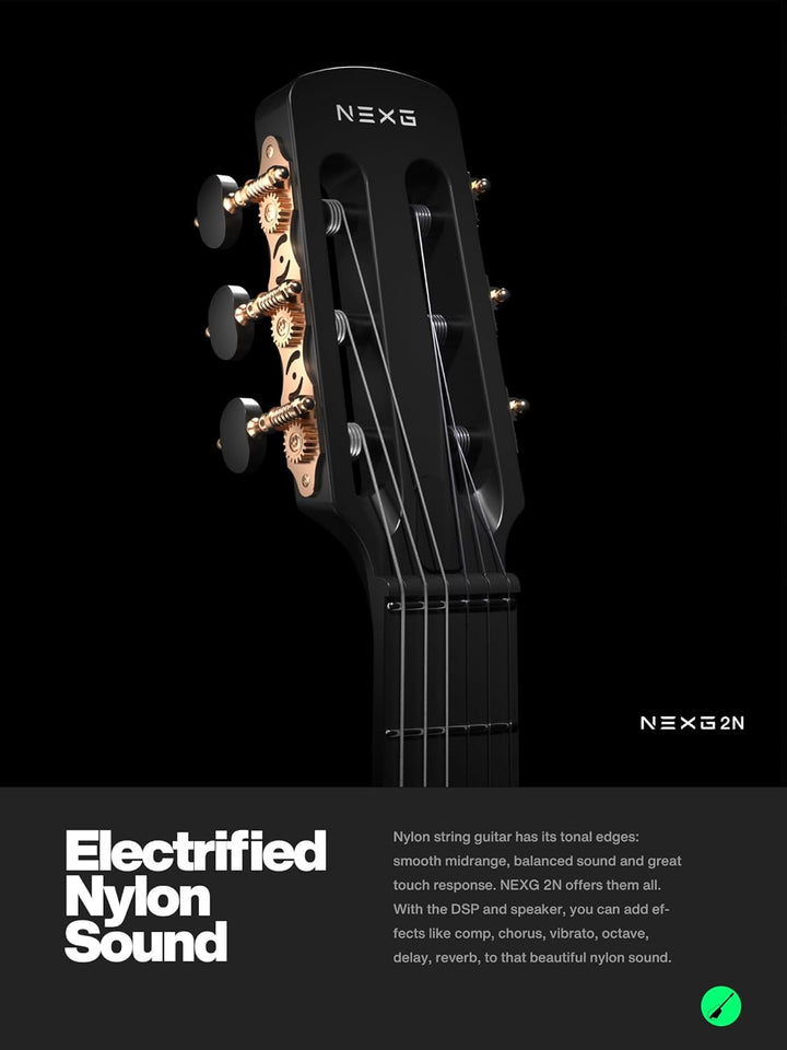 Enya NEXG 2N Elektro-Akustische Gitarren - Schwarz 38 Zoll klassische nylonsaiten Karbonfaser Reiseg