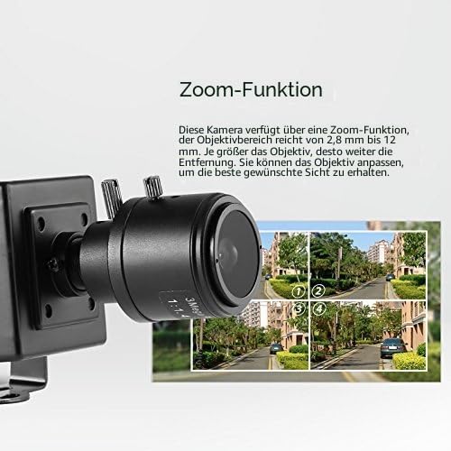 Revotech 3MP Zoom Mini IP Sicherheits Kamera, HD 3MP Innenkamera 2,8-12 mm Manuelles Zoomobjektiv, P