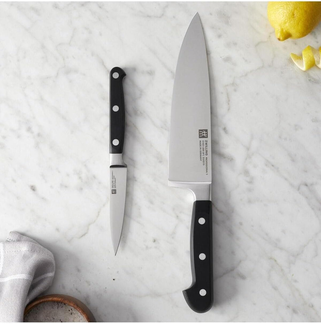 ZWILLING Professional S Messer-Set, 2-teilig (Spick-/Garniermesser 10 cm, Kochmesser 20 cm), Rostfre