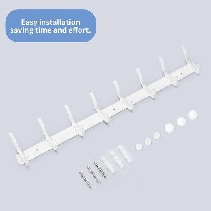 MEIJO Garderobenhaken Edelstahl, Hakenleiste Kleiderhaken Wand mit 8 Haken, Garderobe Garderobenleis