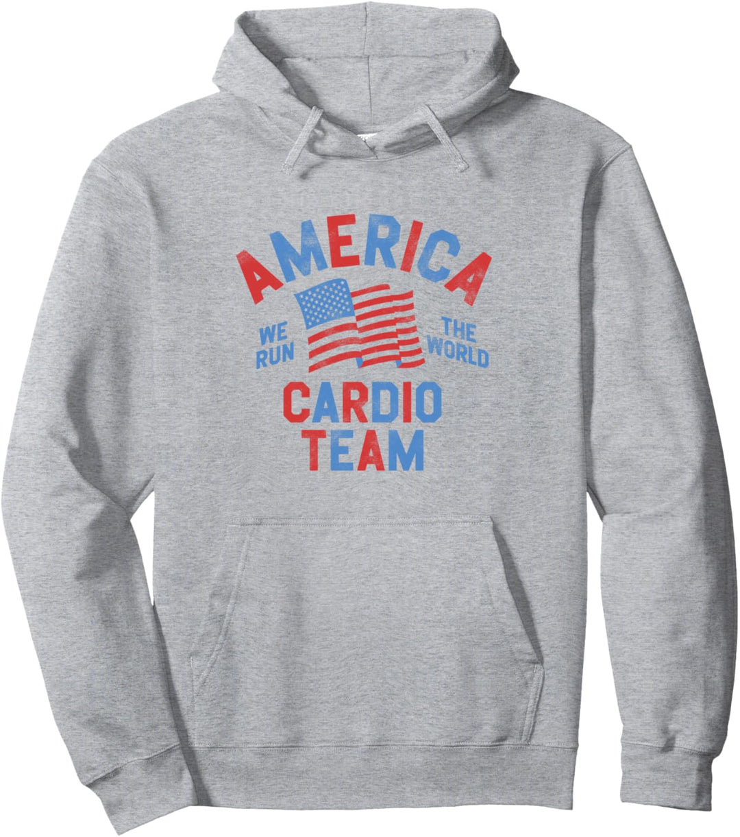 Fourth Of July America Cardio Team Stars & Stripes Pullover Hoodie