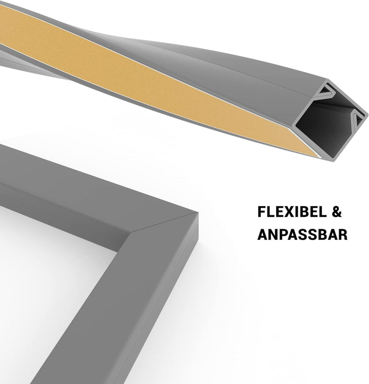 CILSON Kabelkanal 20 m | 20x 1 m Lang, 25x16 mm Breite x Höhe, Grau, Selbstklebend, Wand- und Decken