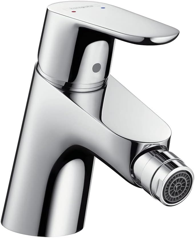 hansgrohe Focus Einhebel-Bidetarmatur mit Zugstangen-Ablaufgarnitur, Chrom, Auslaufhöhe 70mm, mit Zu