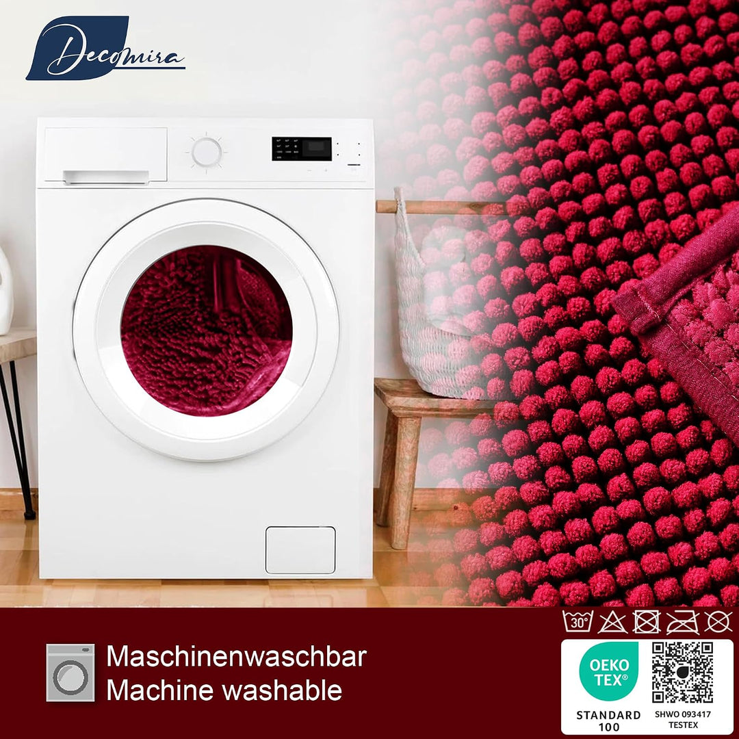 Decomira Badematte rutschfest | Als Badteppich Set kombinierbar | Badezimmer-Teppich Bad-Vorleger wa