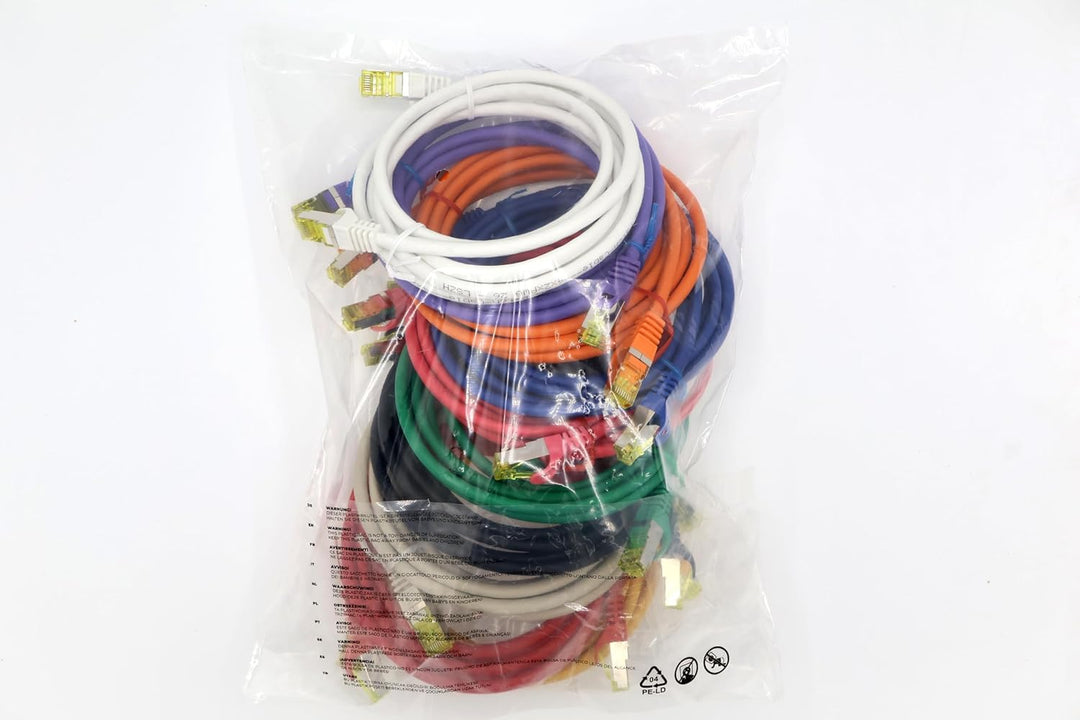 Cat.7 Netzwerkkabel 2m 10 Farben 10 Stück Cat7 Ethernetkabel Netzwerk LAN Kabel Rohkabel 10 Gb s SFT