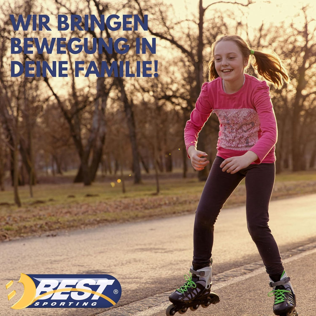 Best Sporting Inline Skates Kinder Unisex I Inliner für Kinder in Schwarz-Türkis I Klettverschluss I