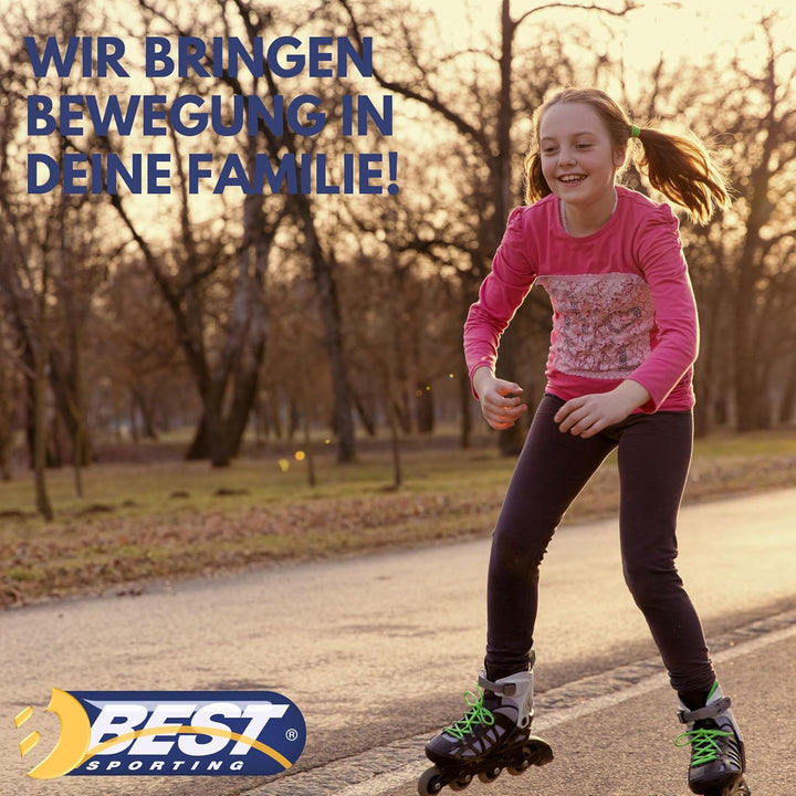 Best Sporting Inline Skates Kinder Unisex I Inliner für Kinder in Schwarz-Türkis I Klettverschluss I