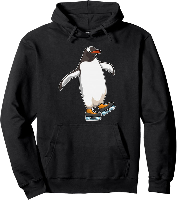 Pinguin Eislaufen Schlittschuhe Wintersport Pullover Hoodie