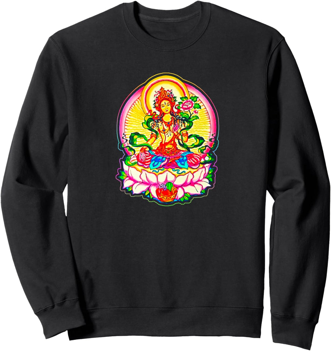Tara Tibet Buddhismus Lotus Meditation Yoga Om Spiritualität Sweatshirt