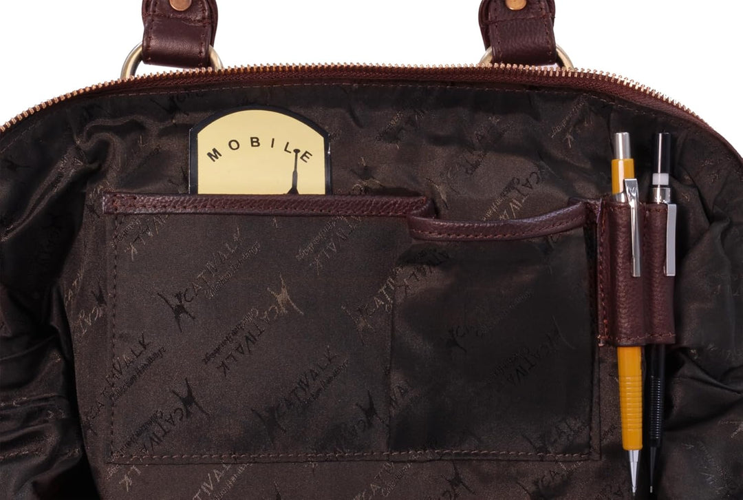 Catwalk Collection Handbags - Leder - Umhängetasche/Ledertasche/Schultertasche- DOCTOR Braun, Braun